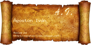 Ágoston Iván névjegykártya