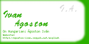 ivan agoston business card